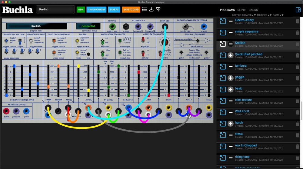 BUCHLA EASEL PROGRAM MANAGER CARD : NEW : [DETROIT MODULAR]