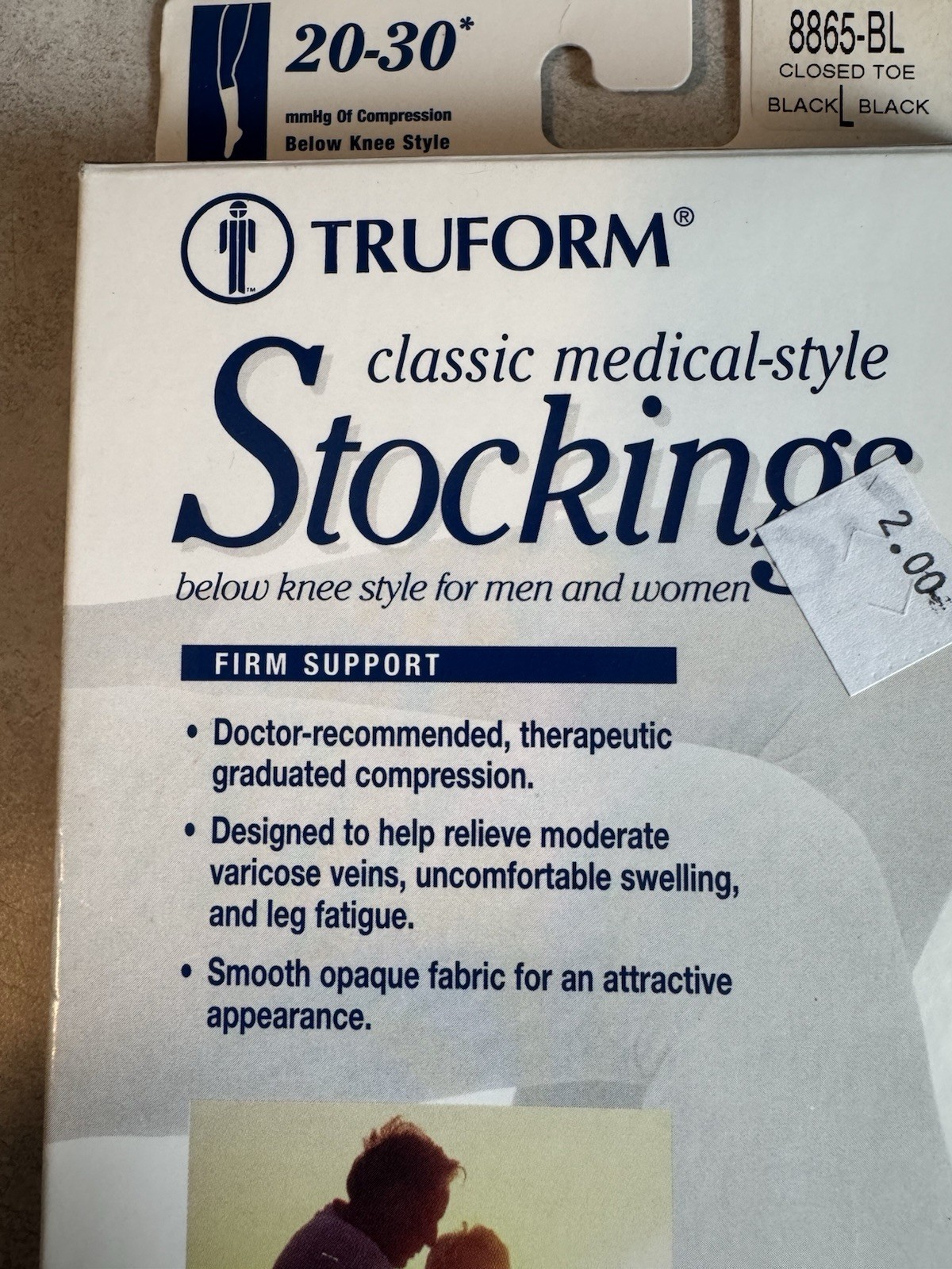 Truform Classic Medical-Style Stockings 20-30 Compression 8865BL-L (lot Of 3)