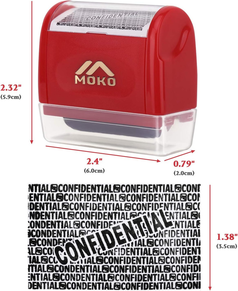 Identity Theft Protection Stamp Roller, Refillable Self Inking Wide Roller Secur