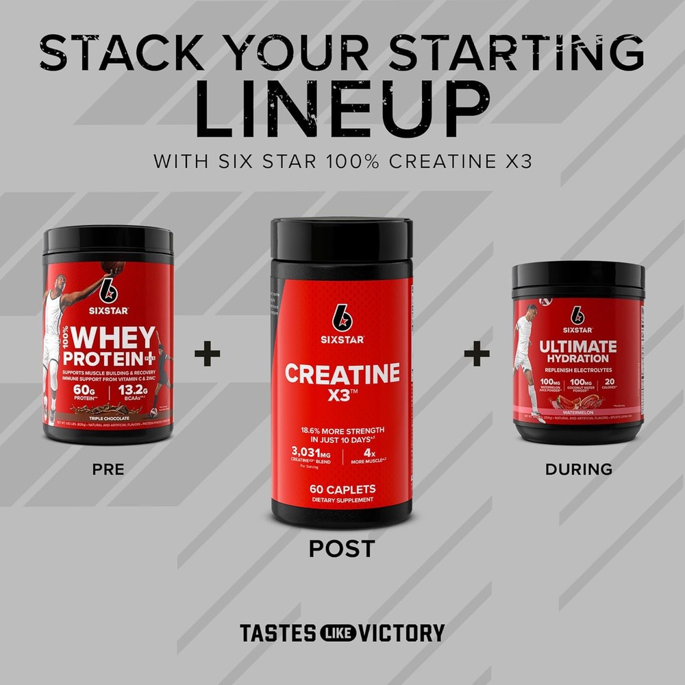 Six Star Creatine Pills X3 Post-Workout Supplement 60 Caplets