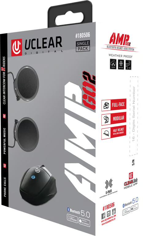 U-Clear UClear Amp GO2 Bluetooth Communicator Motorcycle Street Bike 180506