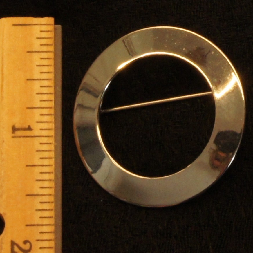 Circle Brooch Silver Tone Minimalist Open Hoop Pin
