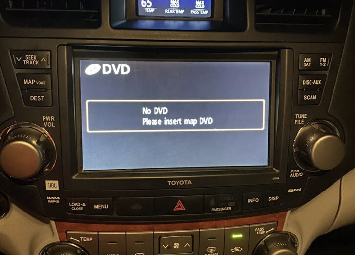 DVD Map Drive Loader Toyota Sienna Highlander JBL GPS NAVIGATION E7007 E7014