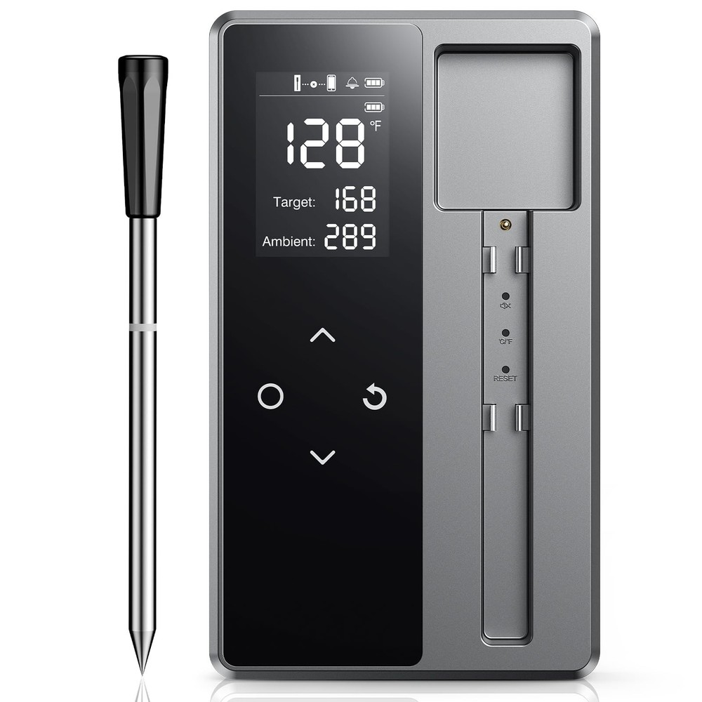 Smart Bluetooth Wireless Meat Thermometer, Standalone Base & APP Control, 6 S...