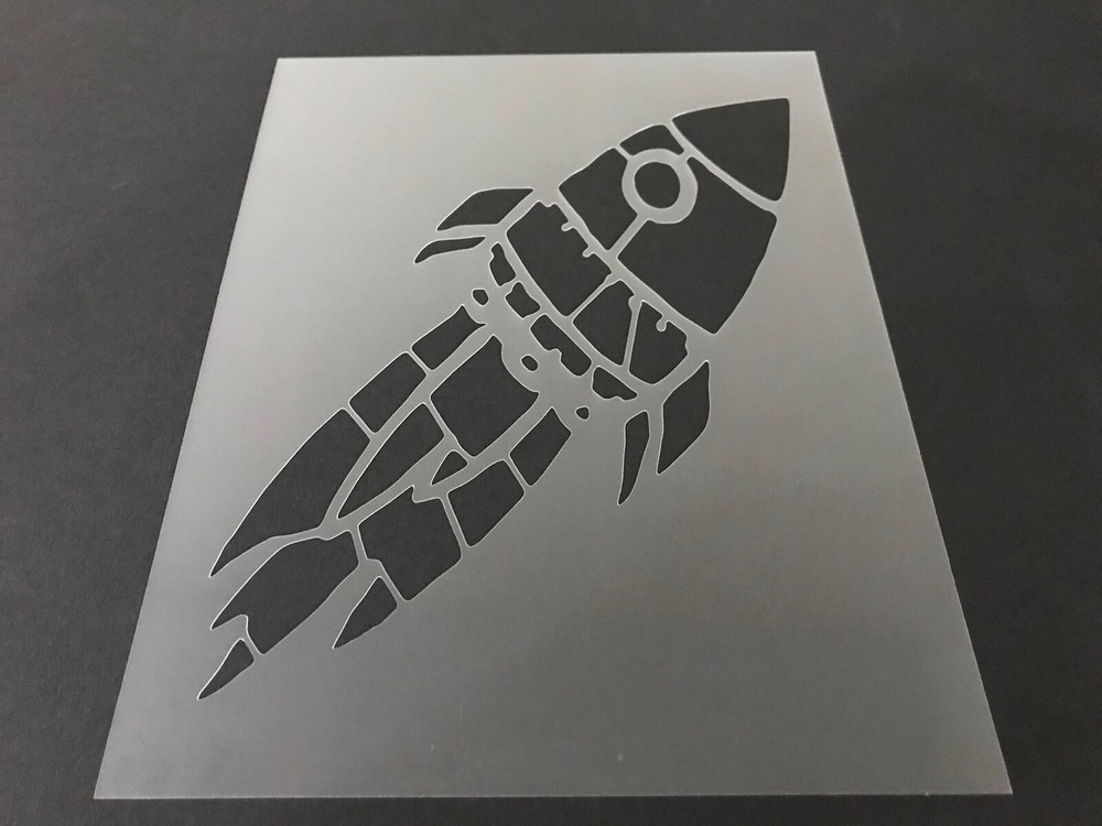 Rocket #5 Stencil 10mm or 7mm Thick, Rocket-ship, Jet, Air Force, Army, Space
