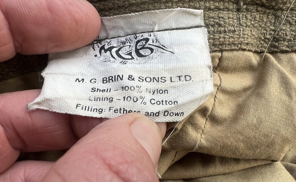 MG Brin & Sons Down Sleeping Bag Military Green