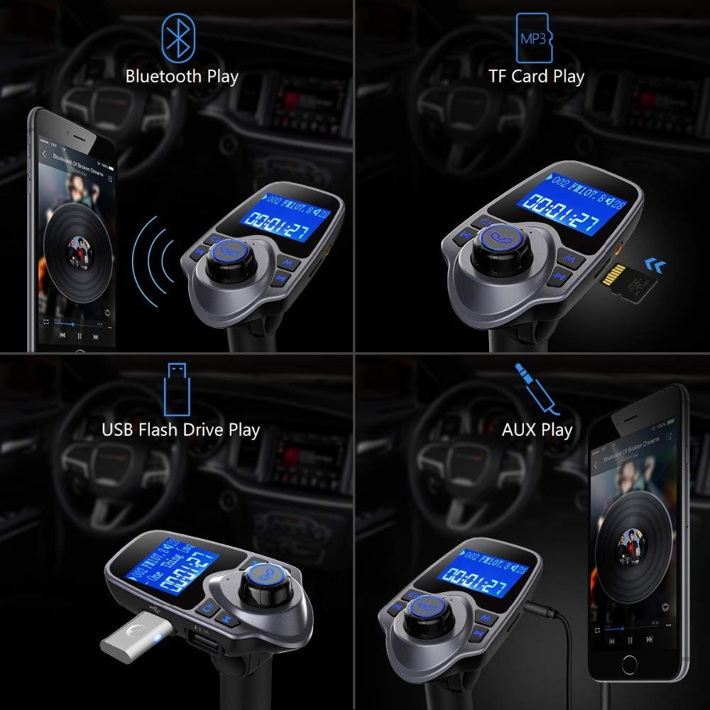T11 Wireless Bluetooth FM Transmitter Handsfree Car Kit MP3 Player Wireless B...