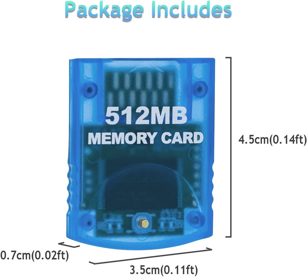 Gamecube & Wii Memory Card 512MB - Temperature Proof with High Speed 8192 Blocks