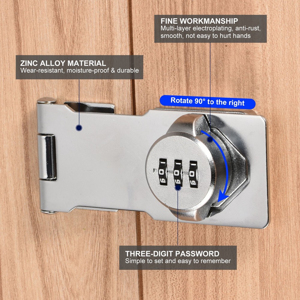 Password locker, rotary lock bathroom lock (silver)