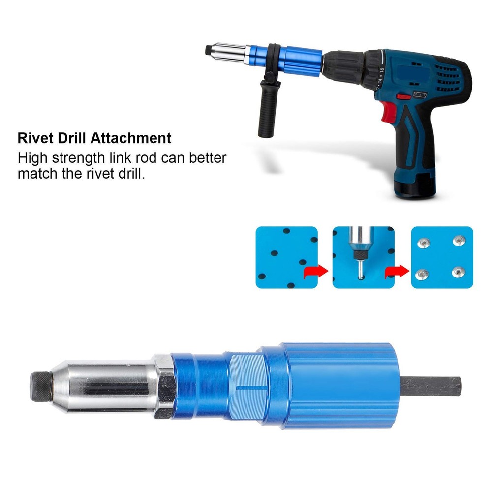 Rivet Gun Head Mount, Rivet Drill Attachment for Drill Riveter Elect...