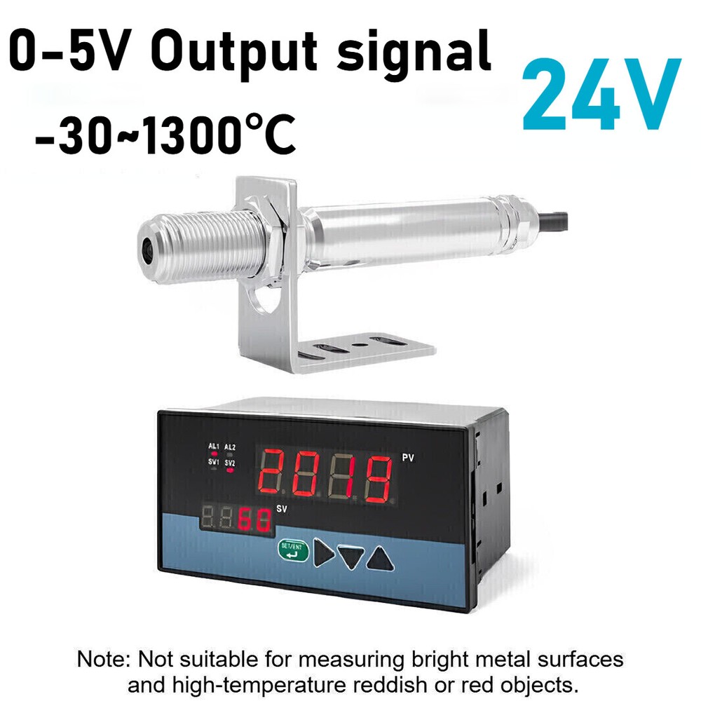 Infrared Thermometer Sensor 0-5V 24V Non-contact Temperature Tool W/ Controller.