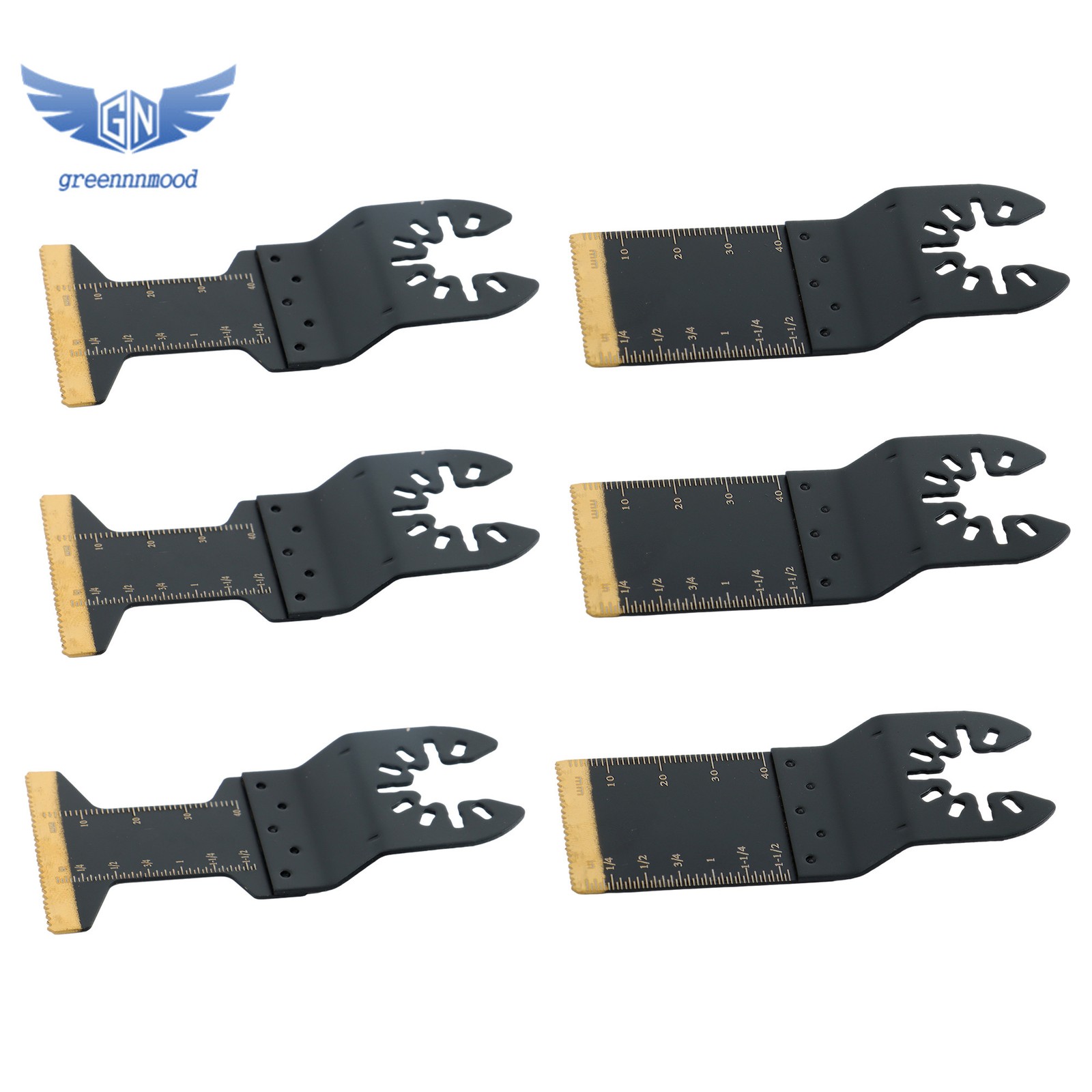 50Pack Titanium Oscillating & Curved Edge Oscillating Saw Blades for Metal Wood