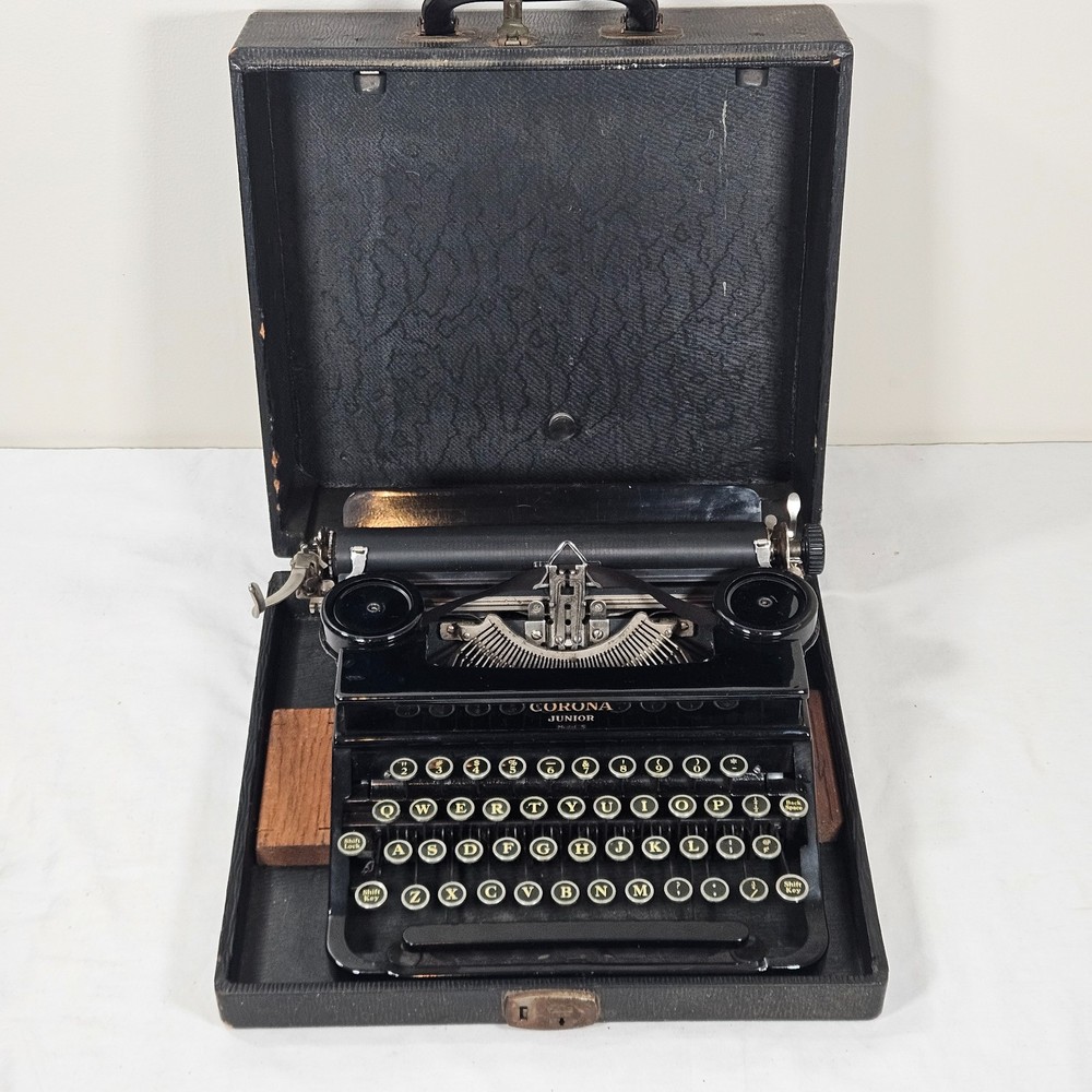 1930s Corona Junior Model S Great Depression Typewriter With Case
