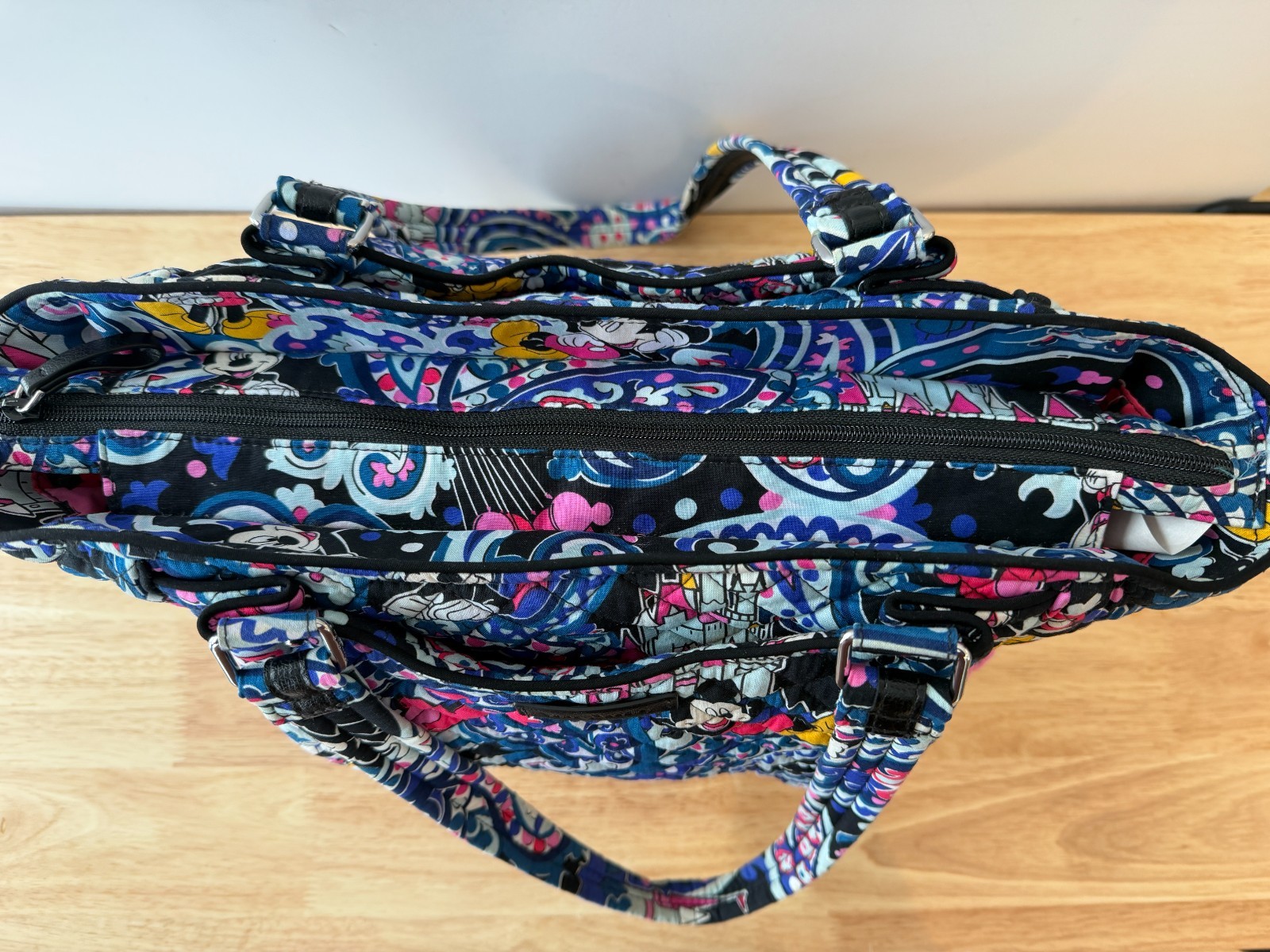 Vera Bradley Iconic Glenna Satchel Bag Disney Castle Mickey's Whimsical Paisley