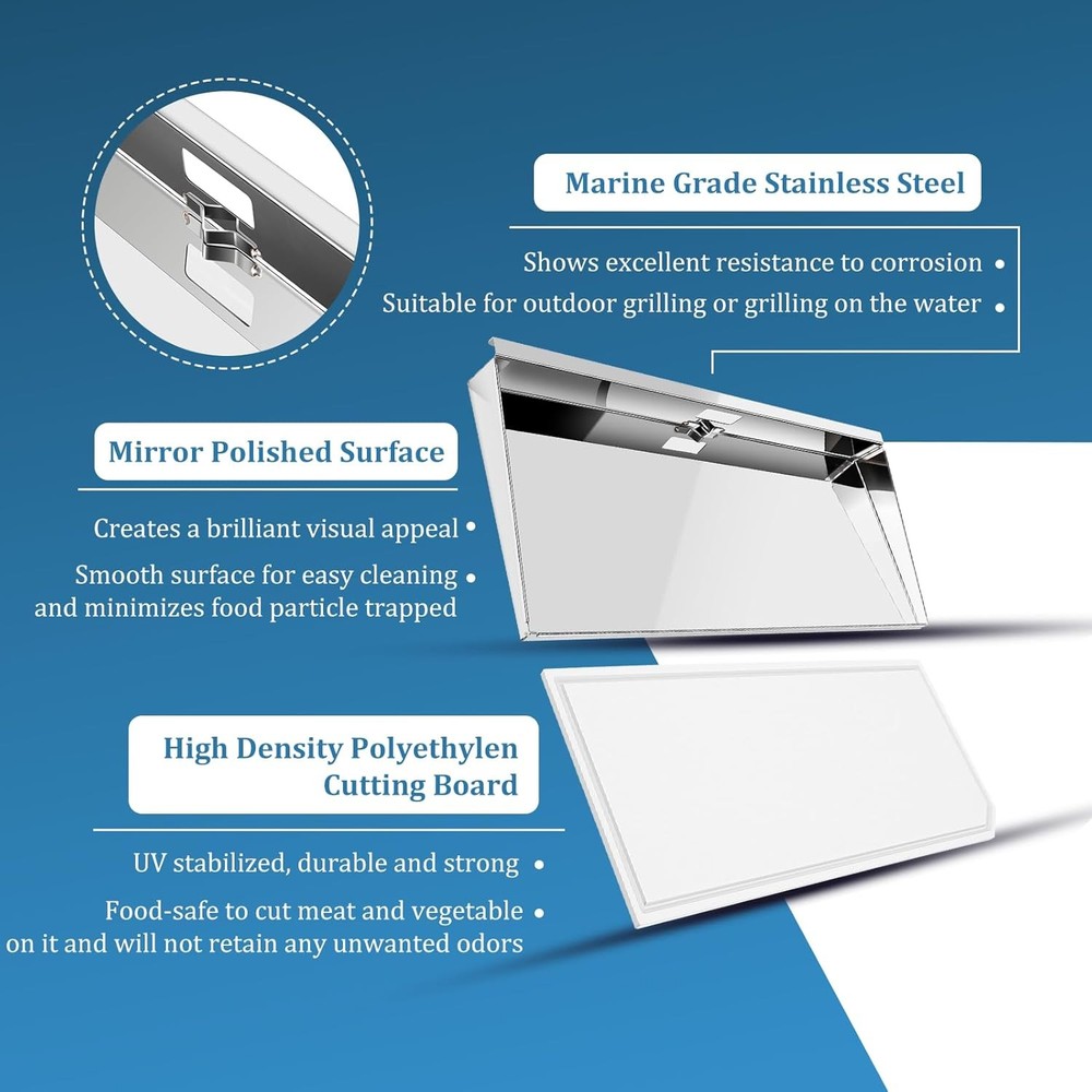 Serving Shelf with Removable Cutting Board for A10-902, for Rectangular Grills