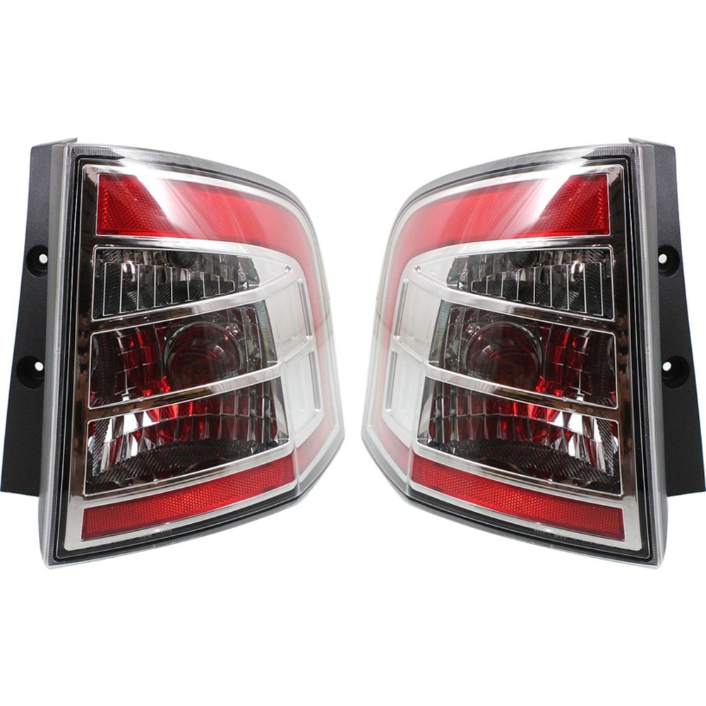 Halogen Tail Light Set For 2007-2010 Ford Edge Clear/Red Lens w/ Bulbs 2Pcs