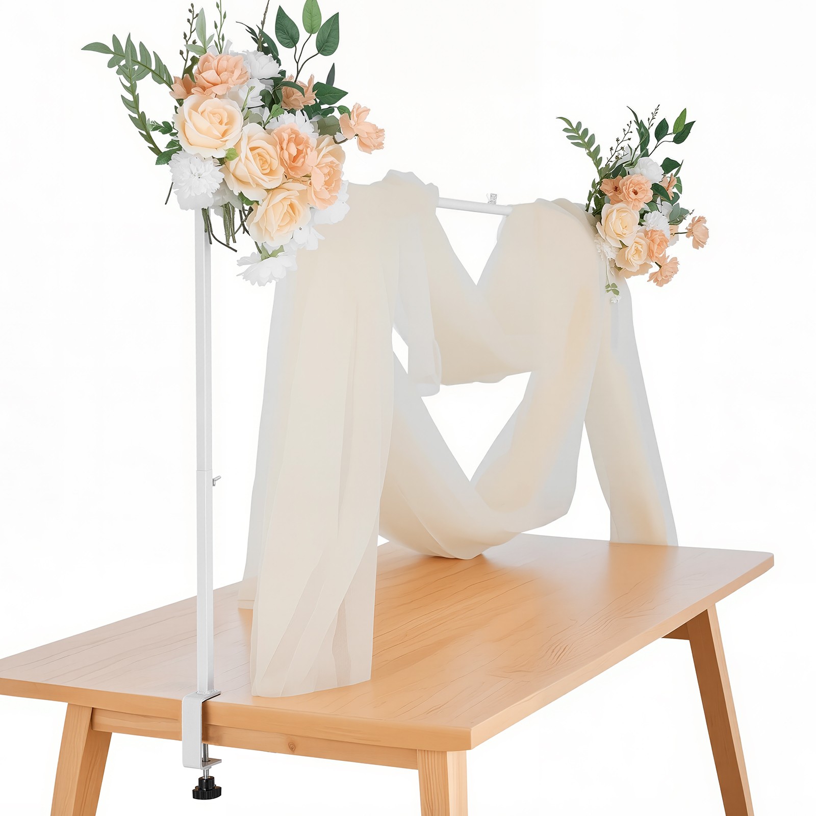 Over The Table Rod Stand with Clamps 28-98" Adjustable Metal Wedding Party Decor