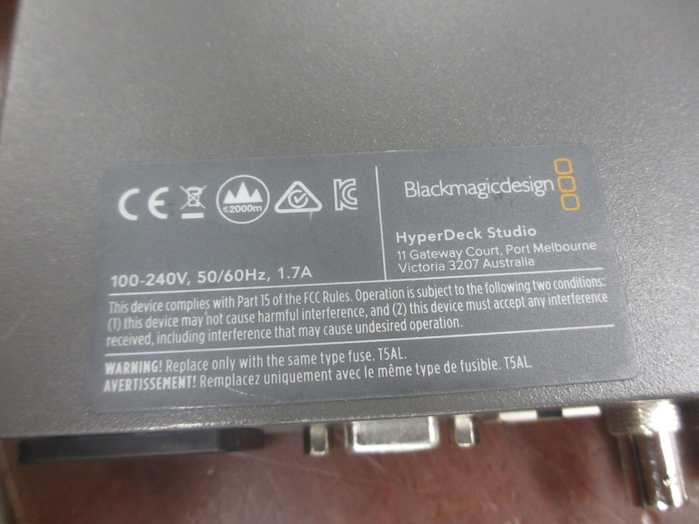 BlackMagicDesign HyperDeck Studio 2 Video Recorder w/ Power Cord
