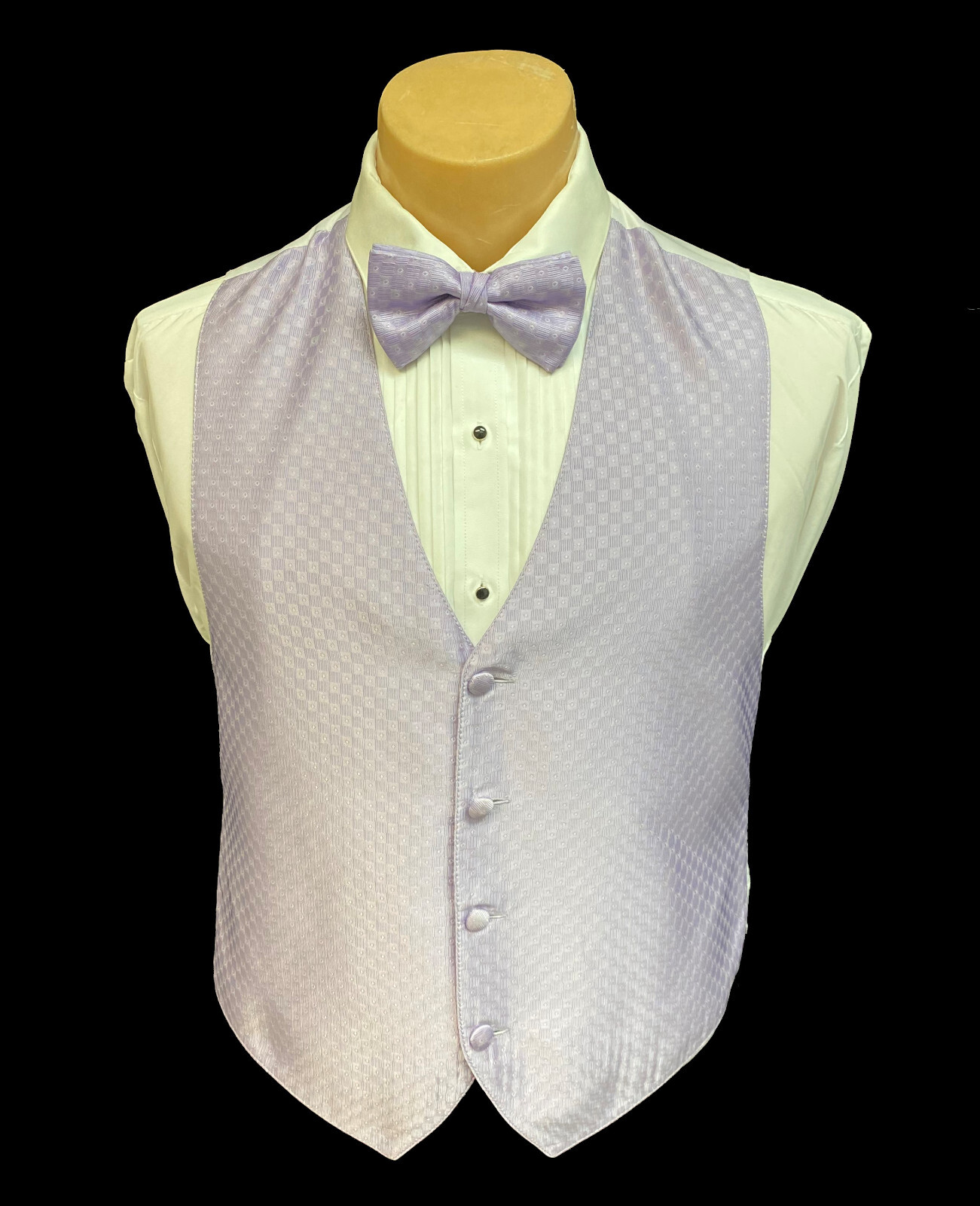 Men's Light Purple Tuxedo Vest & Bow Tie Groom Party Wedding Prom Large L