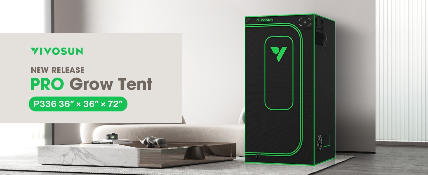 VIVOSUN P336 3x3ft Grow Tent36"×36"×72" ,2000D Oxford canvas lined,Non Toxic