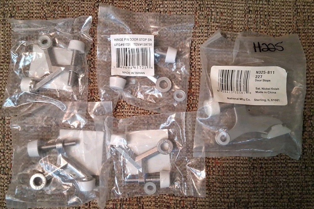 5 Hinge Pin Door Stops Satin Nickel Finish