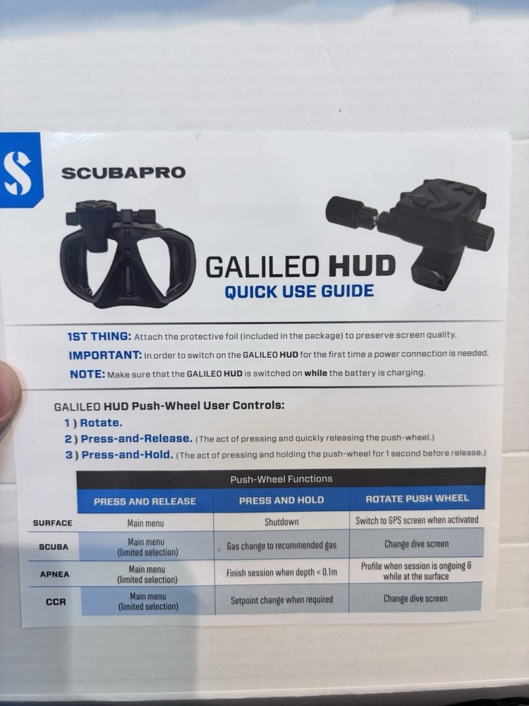 Scubapro Galileo HUD Pro Dive Computer with SMART+ Transmitter
