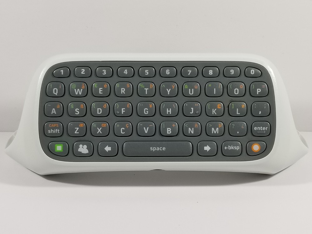 ¤ Official White Chat Pad Controller Keyboard Wired Microsoft Xbox 360 OEM Teste