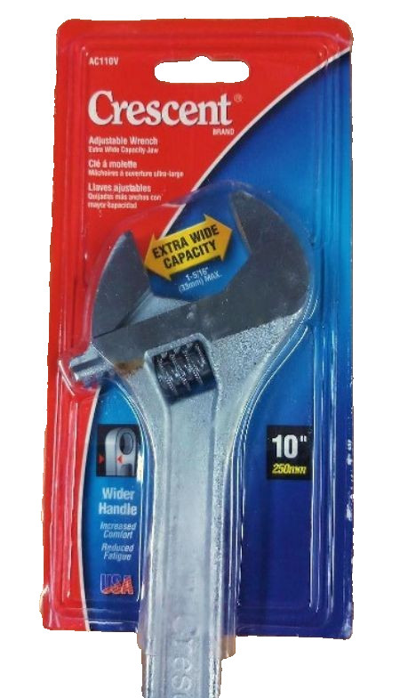 CRESCENT TOOLS AC110V 10" Chrome Finish Adjustable Wrench