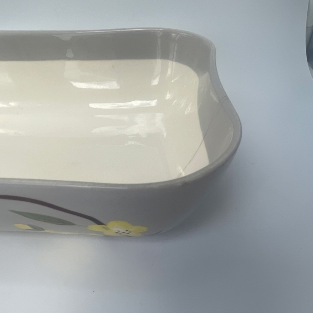 Vintage Weil Ware Blossom Hand Ceramic Rectangle Baking Dish