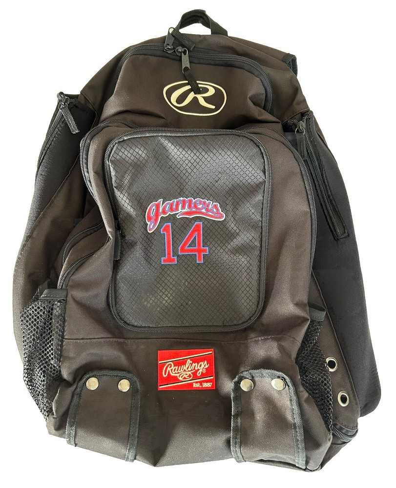 Rawlings Black Large Baseball Backpack Bag
