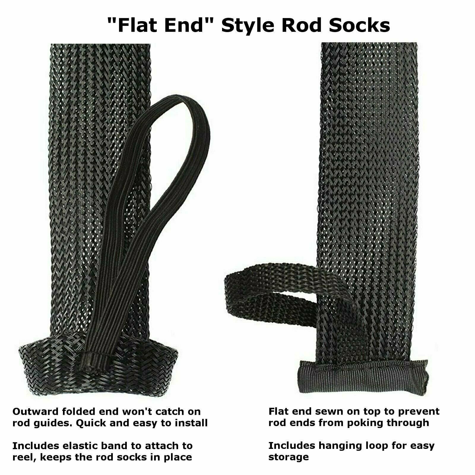 Reaction Tackle Fishing Rod Cover/ Rod Sleeve/ Rod Sock (2-Pack) Metal Gray