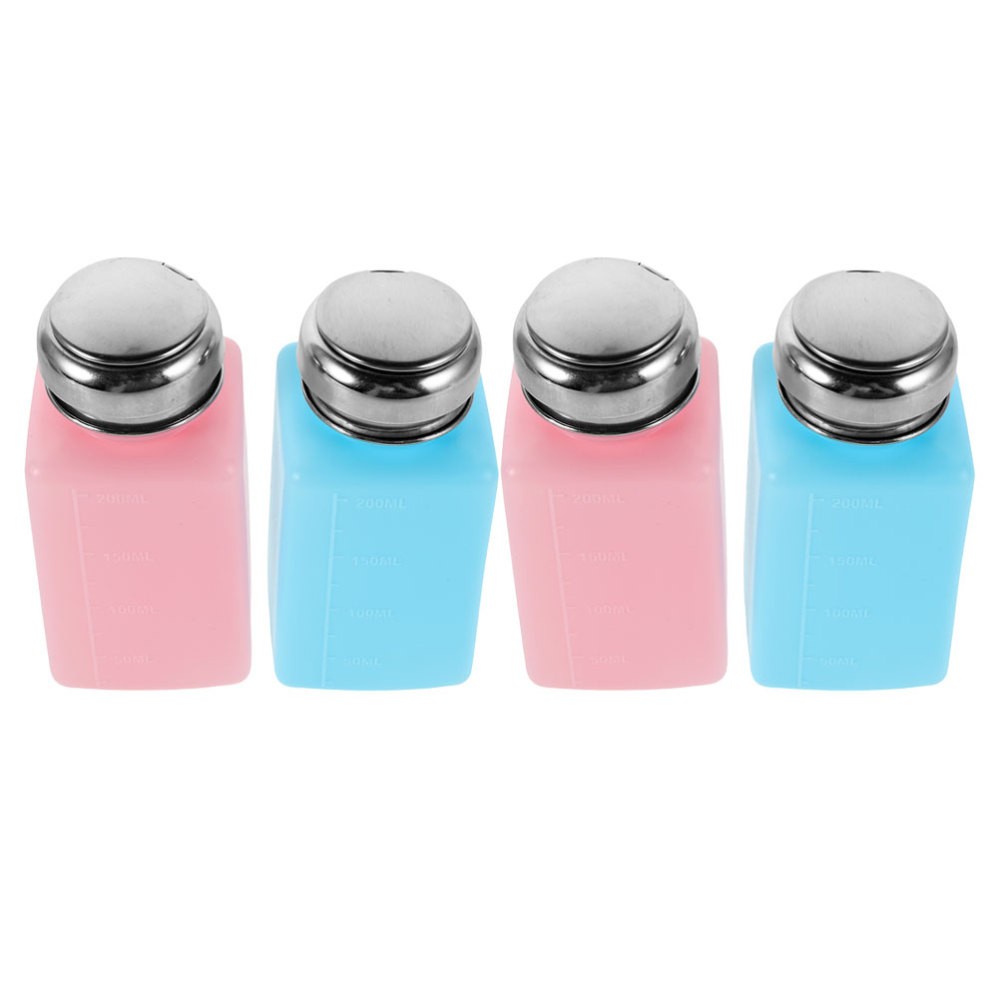 4 Pcs Refillable Solvent Bottle Press down Dispenser Anti Static Alcohol Pump