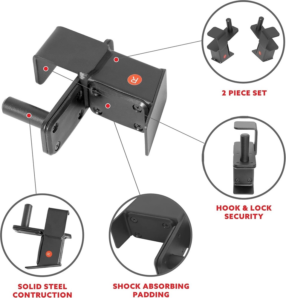 Power Cage J-Hooks with Protective Padding - Ultimate Home Gym Accessory