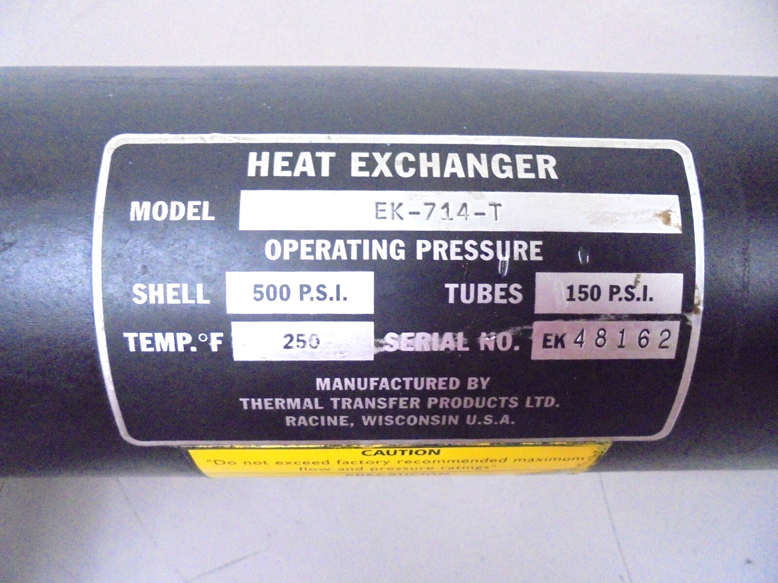 Thermal Transfer Products EK-714-T Shell & Tube Heat Exchanger