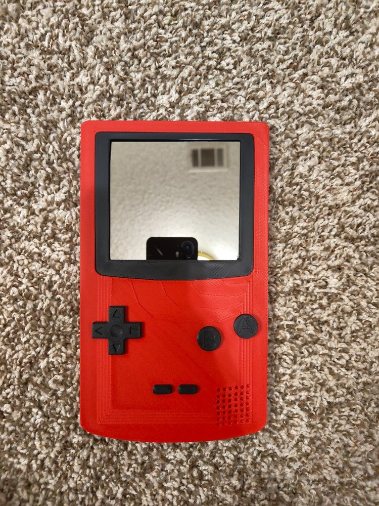 Handmade GameBoy Color mirror wall decor - red