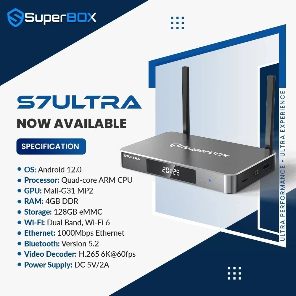 Superbox S7 Ultra Streaming Player - Authorized Dealer - BACKLIT REMOTE
