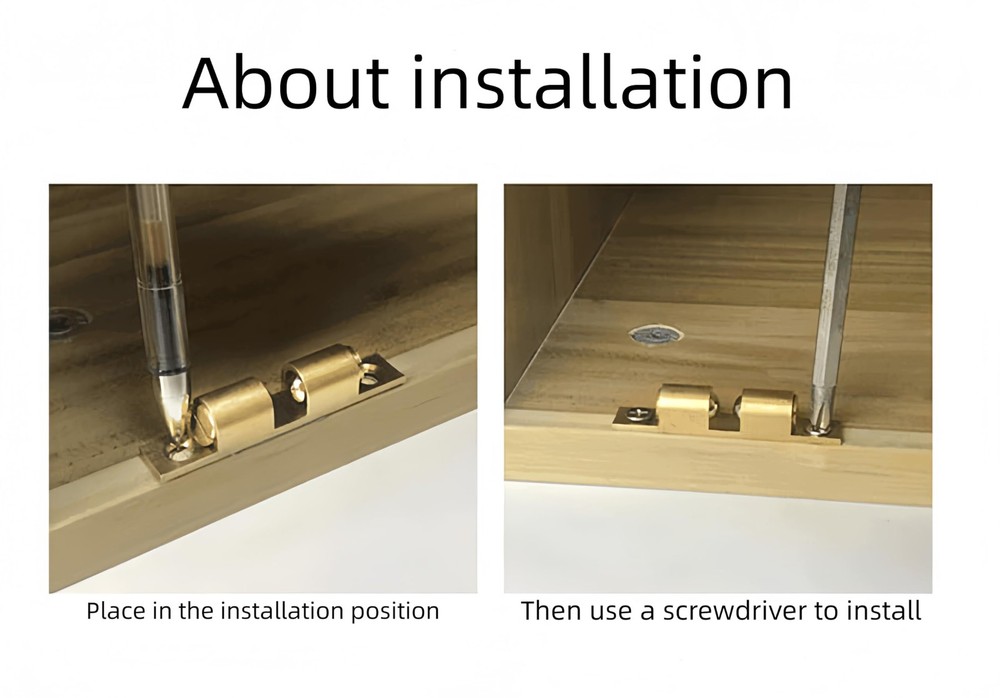 Double Ball Tension Roller Catch Latch, 2"/ 70mm Solid Brass Hardware Fitting