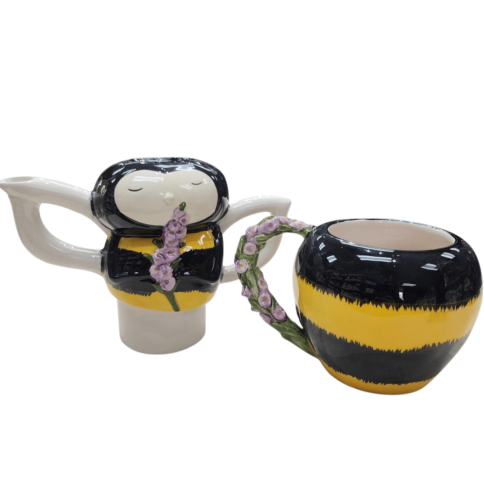 Blue Sky Clayworks Queen Bee Teapot Service for One