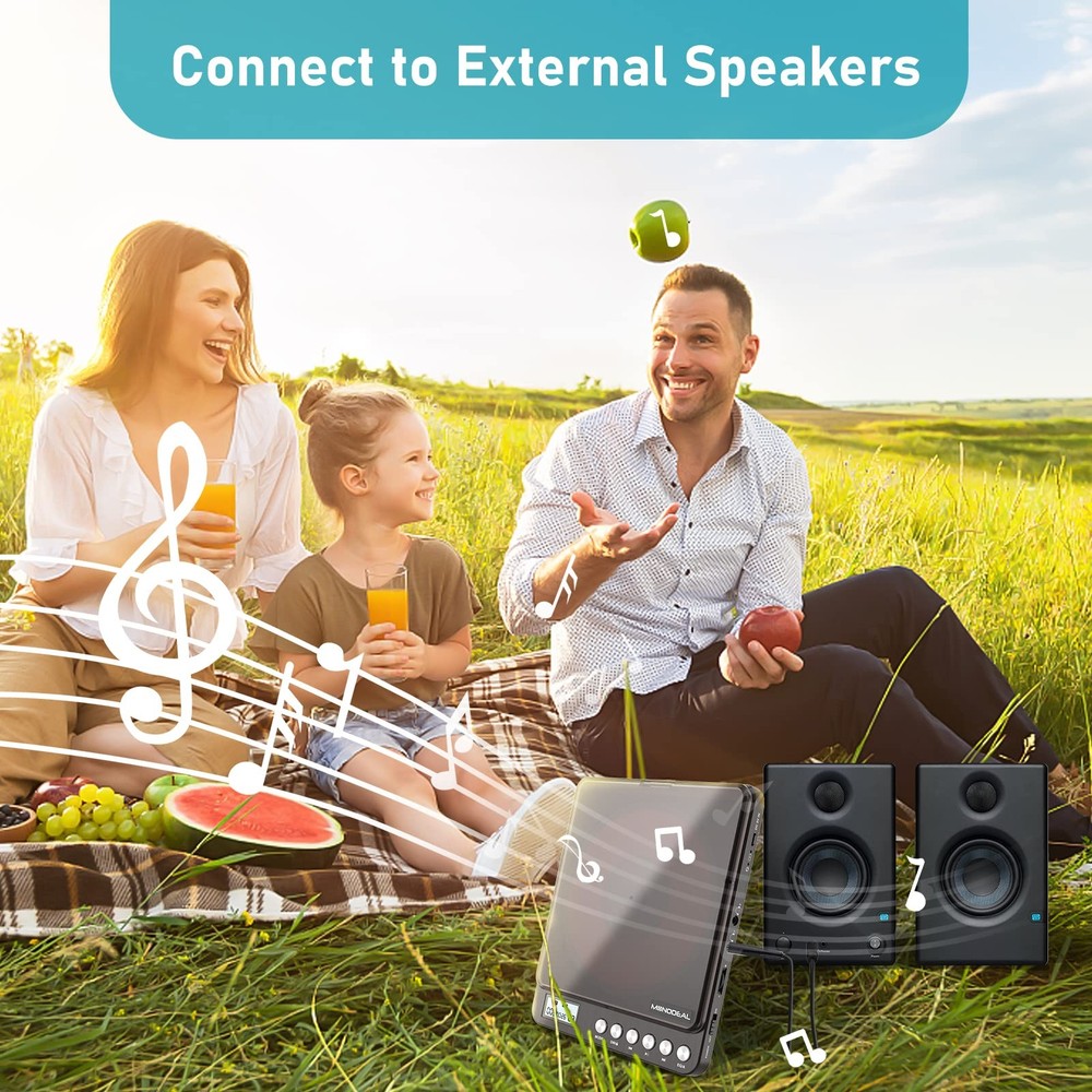CD Player Portable, MONODEAL Portable Rechargeable CD Player with Dual