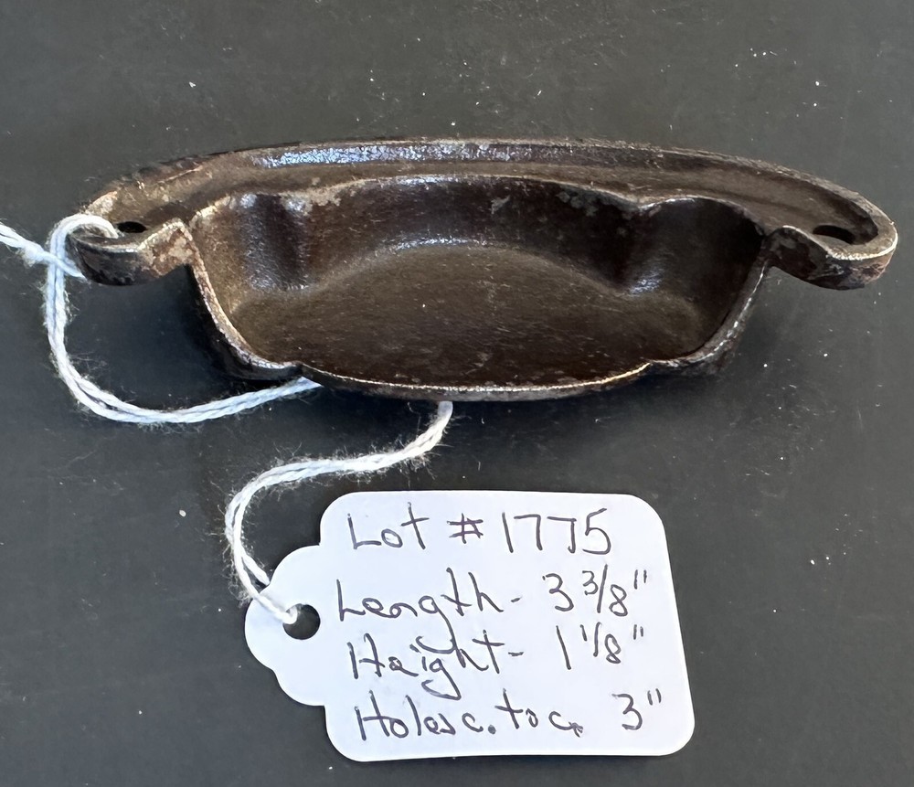 #1775-Vintage Cast Iron Apothecary Cabinet Bin Drawer Pull Pulls Handle