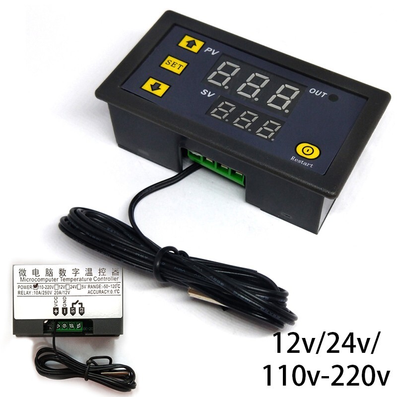 Red+Blue 20A Digital Temperature Controller Thermostat Meter Temp Sensor Switch
