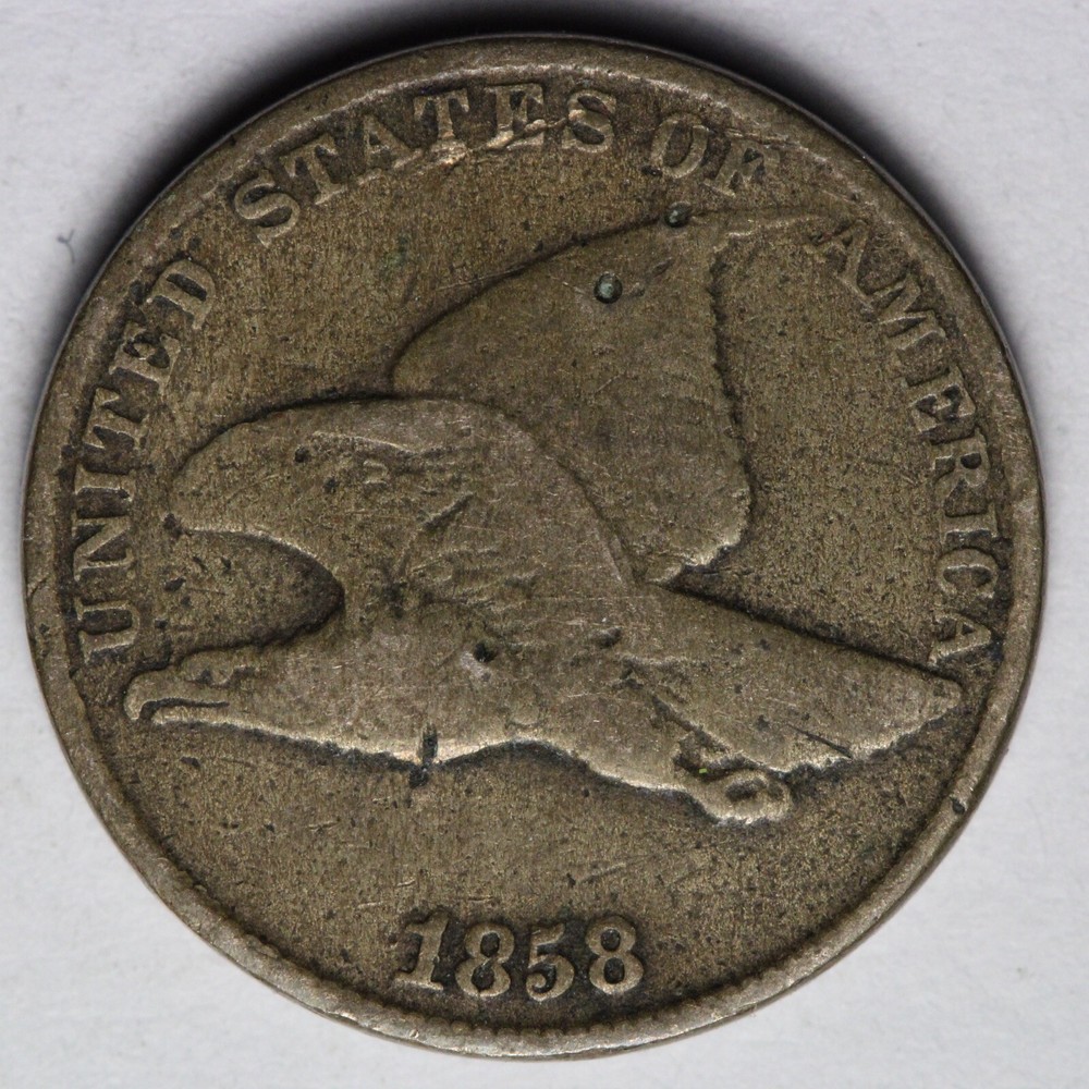 1858 L.L. Flying Eagle Cent Penny FINE E109 SVNN
