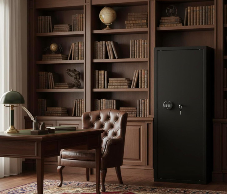 10-15 Gun Safe Biometric Fireproof Rifle & Pistol Cabinet Quick Access