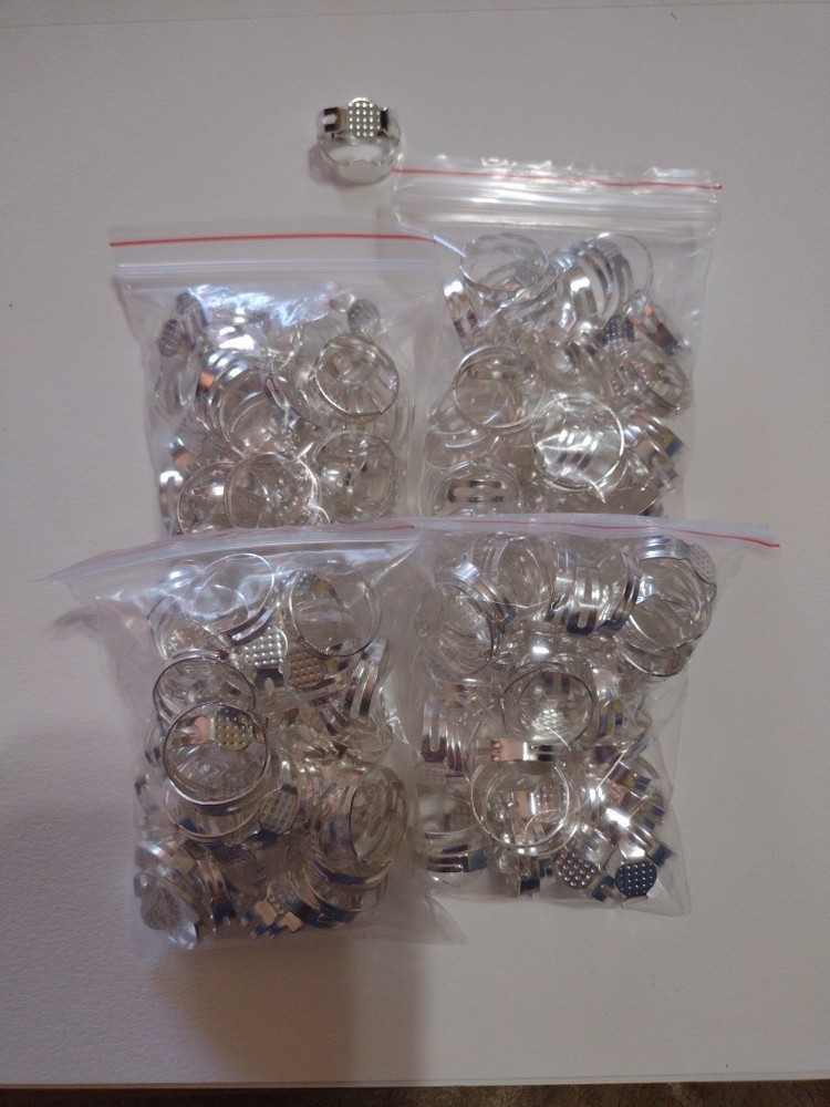 Silver Metal Ring Blanks. Non Rusting. New Adjustable. 100 Ct.