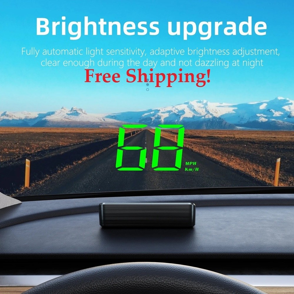 M2 GPS Car HUD Head Up Display Digital Speedometer KMH Windshield Projector