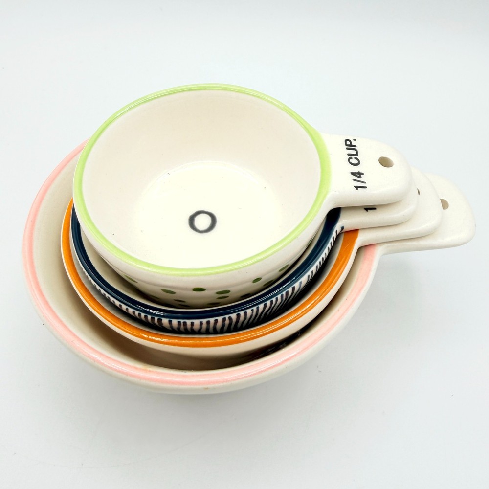 Rae Dunn Boutique Measuring Cups Unique Patterns New Open Box