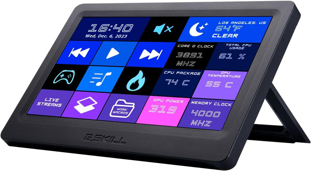 Wigidash PC Command Panel - 7 Inch Touch Display, up to 20 (5X4) Widget Grid, Cu