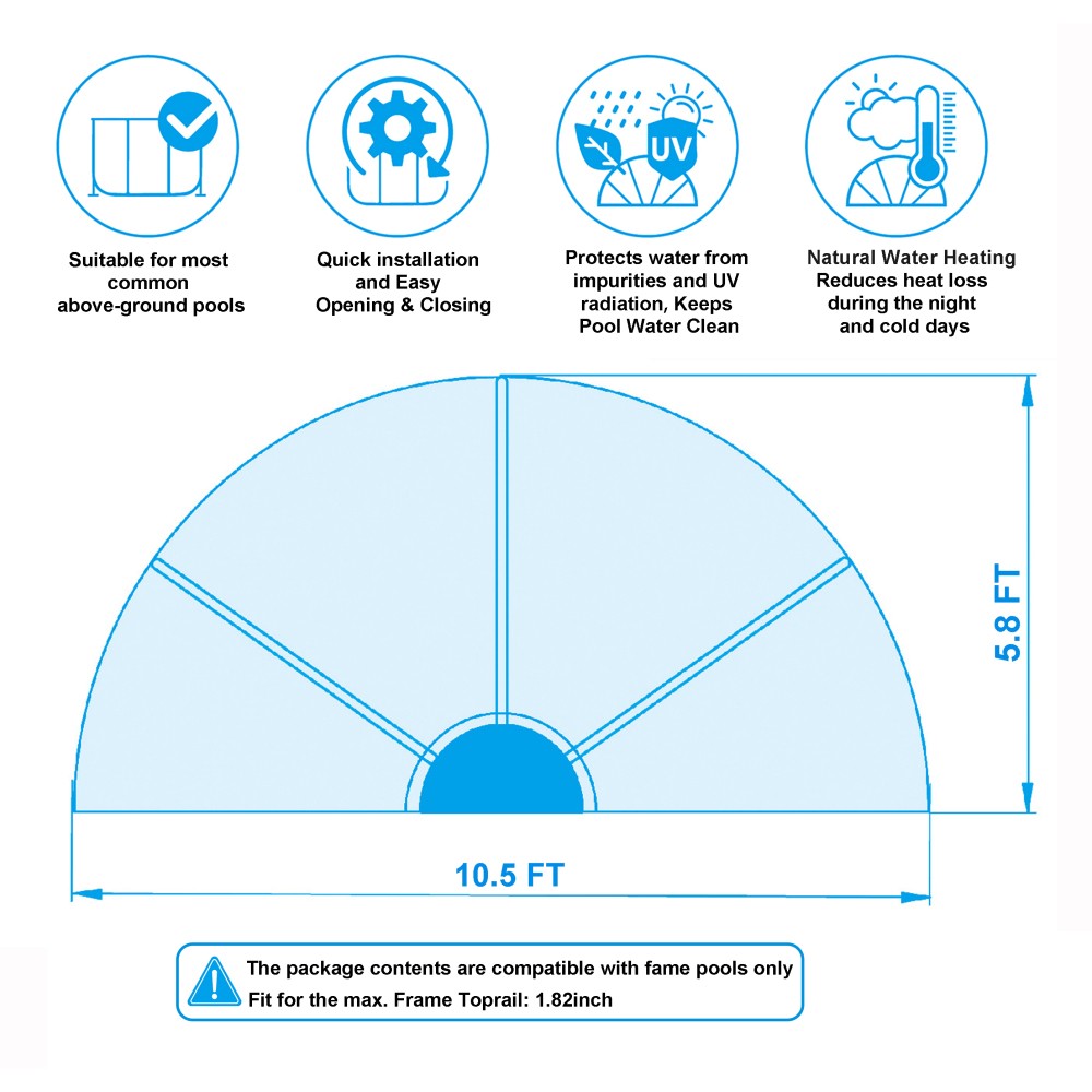 15 Foot Round Multifunctional All Weather Cover Pool Dome Enclosure for Outdoor