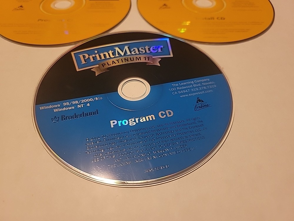 3 - LOT PrintMaster Clips Image PC CD-ROM Platinum 11 & Gold 16 Program/Install