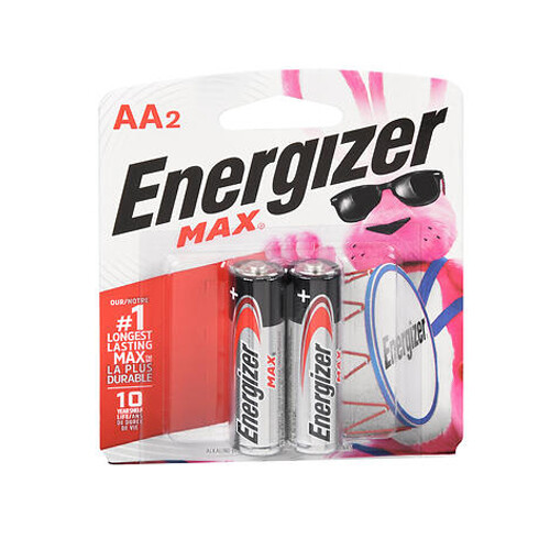 Energizer Alkaline AA Batteries - 2 Pack 2 Count
